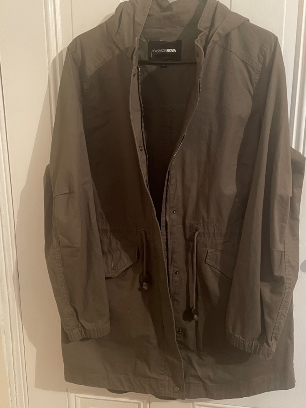 Fashion Nova Women's Hooded Field Jacket - Olive